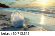 debris plastic bag on beach. Стоковое фото, фотограф Vectorwin / Фотобанк Лори