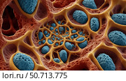 Smallpox virus (Poxviridae, Variola virus). This is an AI generated image. Стоковое AI-изображение, AI-художник Miroslav Breber/Stocktrek Images / ТАСС / Фотобанк Лори