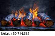 crackling fire logs. Стоковое фото, фотограф Vectorwin / Фотобанк Лори