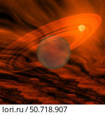 Cosmic image of a giant gaseous ringed planet. Стоковое фото, фотограф Corey Ford/Stocktrek Images / ТАСС / Фотобанк Лори
