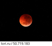 The totality phase of a lunar eclipse during the 2010 solstice. Стоковое фото, фотограф Luis Argerich/Stocktrek Images / ТАСС / Фотобанк Лори