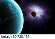 Two planets born from the same star, yet they couldn't be more different (2012 год). Стоковое фото, фотограф Brian Christensen/Stocktrek Images / ТАСС / Фотобанк Лори