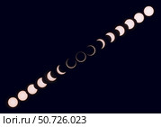 A composite of the various stages of the entire October 14, 2023 annular solar eclipse. Стоковое фото, фотограф Alan Dyer/Stocktrek Images / ТАСС / Фотобанк Лори