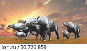 A group of Paraceratherium mammals. Стоковое фото, фотограф Corey Ford/Stocktrek Images / ТАСС / Фотобанк Лори