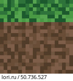 Pixelated Ground Background. Soil and Grass Pixel Cover, Wallpaper. Vector Illustration. Стоковая иллюстрация, иллюстратор Лариса Потехина / Фотобанк Лори