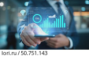 Business finance data analytics graph. Advisor using KPI Dashboard on virtual screen. Financial management technology. Стоковое AI-видео, аниматор Sergey Grishin / Фотобанк Лори