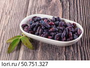 Sweet juicy ripe honeysuckle berries. Стоковое фото, фотограф Андрей Старостин / Фотобанк Лори