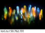 Abstract composition of deep-sea bioluminescence of secret marine life. Стоковое AI-изображение, AI-художник Алексей Кузнецов / Фотобанк Лори