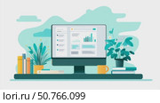 Modern Workspace with Computer and Plants. Стоковое AI-видео, аниматор Кирилл Черезов / Фотобанк Лори