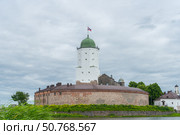 Medieval castle in Vyborg and St. Olav Tower. Редакционное фото, фотограф Мария Паина / Фотобанк Лори