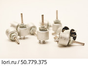 Potentiometers. Variable resistors. Devices for voltage changes. Стоковое фото, фотограф Valeriy Lushchikov / Фотобанк Лори