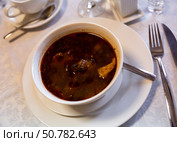 Georgian spicy soup kharcho with mutton, rice, vegetables. Стоковое фото, фотограф Яков Филимонов / Фотобанк Лори