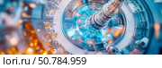 Futuristic Fusion Reactor Core: Advanced Energy Technology with Glowing Plasma Confinement. Стоковое AI-изображение, AI-художник Данила Большаков / Фотобанк Лори