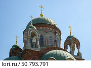 Купола старинного Свято-Александро-Невского храма крупным планом. Новочеркасск, Ростовская область. Стоковое фото, фотограф Анна Карасева / Фотобанк Лори