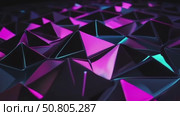 Абстрактная композиция из объёмных пирамид с неоновым светом. Стоковое AI-видео, аниматор Виктория Кольцова / Фотобанк Лори