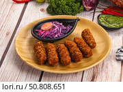 Indian minced meat kebab kofta. Стоковое фото, фотограф Андрей Старостин / Фотобанк Лори