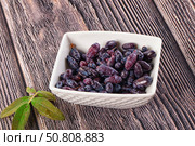 Sweet juicy ripe honeysuckle berries. Стоковое фото, фотограф Андрей Старостин / Фотобанк Лори