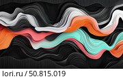 Abstract Wavy Multilayered Artwork, flowing color layers, modern graphic for print, card, poster or web, dynamic wave forms art. Стоковое AI-изображение, AI-художник Данила Большаков / Фотобанк Лори