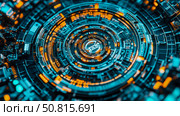 Technological Circuit: Futuristic Core, Complex Network, Cybernetic System, Abstract Machine. Стоковое AI-изображение, AI-художник Данила Большаков / Фотобанк Лори
