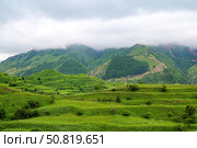 Старинные поля-терассы. Туман. Окрестности села Чох, Дагестан. Стоковое фото, фотограф Александр Тараканов / Фотобанк Лори