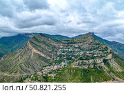 Горное село Гуниб летним днем. Республика Дагестан, Россия. Стоковое фото, фотограф Александр Тараканов / Фотобанк Лори