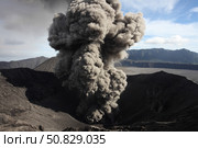 Eruption of ash cloud from crater of Mount Bromo, Tengger Caldera, Java, Indonesia (2011 год). Стоковое фото, фотограф Richard Roscoe/Stocktrek Images / ТАСС / Фотобанк Лори