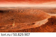 Martian Gullies in Noachis Terra, Mars. Стоковое фото, фотограф Steven Hobbs/Stocktrek Images / ТАСС / Фотобанк Лори
