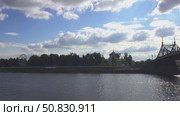 view of Tver, Russia. Savior Transfiguration Cathedral and Tver Regional Picture Gallery seen from above. Стоковое видео, видеограф Куликов Константин / Фотобанк Лори