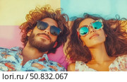 Sun-Kissed Couple Lazing in Summer's Glow. Стоковое AI-видео, аниматор Данила Большаков / Фотобанк Лори
