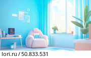 Pastel Serenity: Cozy Reading Nook Interior Concept. Стоковое AI-изображение, AI-художник Данила Большаков / Фотобанк Лори