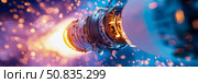 Sci-Fi Concept Art: The Glowing Engine of Galactic Exploration. Стоковое AI-изображение, AI-художник Данила Большаков / Фотобанк Лори