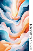 Celestial Flow: dreamy interplay of ethereal hues, swirling patterns, and cosmic glimmer, perfect for abstract wall art. Стоковое AI-изображение, AI-художник Данила Большаков / Фотобанк Лори