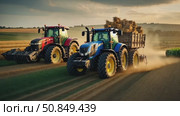 A combine harvester in the field harvests wheat. Harvest festival, autumn field cleaning, grain crops. AI generated. Стоковое AI-видео, аниматор Ольга Симонова / Фотобанк Лори