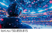 Triumphant Arena: Champions Reverie in Frozen Spectacle, Sports achievement, Poster, banner. Стоковое AI-изображение, AI-художник Данила Большаков / Фотобанк Лори