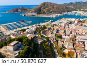 Summer view from drone of coastal Spanish town of Cartagena. Стоковое фото, фотограф Яков Филимонов / Фотобанк Лори