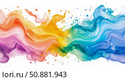 Chromatic Cascade: A Swirling Symphony of Liquid Color. Стоковое AI-изображение, AI-художник Данила Большаков / Фотобанк Лори