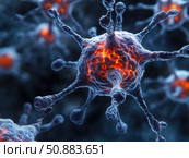 Colorful illustration of neurons showcasing intricate connections in a scientific study context. Стоковое AI-изображение, AI-художник Татьяна  Бральнина / Фотобанк Лори