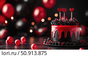 theme red and black birthday ai generated. Стоковое AI-изображение, AI-художник Vectorwin / Фотобанк Лори