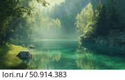 environment green river ai generated. Стоковое AI-изображение, AI-художник Vectorwin / Фотобанк Лори