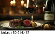 red filet mignon and wine ai generated. Стоковое AI-изображение, AI-художник Vectorwin / Фотобанк Лори