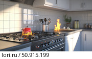 prevention kitchen fire safety ai generated. Стоковое AI-изображение, AI-художник Vectorwin / Фотобанк Лори