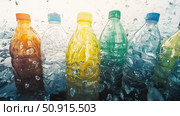 recycling plastic bottle pollution ai generated. Стоковое AI-изображение, AI-художник Vectorwin / Фотобанк Лори