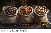 wal bags of nuts ai generated. Стоковое AI-изображение, AI-художник Vectorwin / Фотобанк Лори