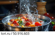 blanching cooking with water ai generated. Стоковое AI-изображение, AI-художник Vectorwin / Фотобанк Лори