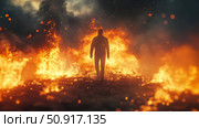 empowerment walk through fire ai generated. Стоковое AI-изображение, AI-художник Vectorwin / Фотобанк Лори