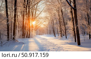 frost weather frozen sun winter forest ai generated. Стоковое AI-изображение, AI-художник Vectorwin / Фотобанк Лори