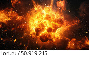 inferno explosion fire ai generated. Стоковое AI-изображение, AI-художник Vectorwin / Фотобанк Лори