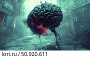 atrophy collapsing brain ai generated. Стоковое AI-изображение, AI-художник Vectorwin / Фотобанк Лори