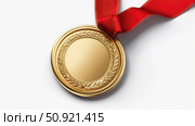 trophy medal on white ai generated. Стоковое AI-изображение, AI-художник Vectorwin / Фотобанк Лори