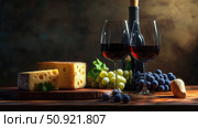 pairing wine and cheese ai generated. Стоковое AI-изображение, AI-художник Vectorwin / Фотобанк Лори